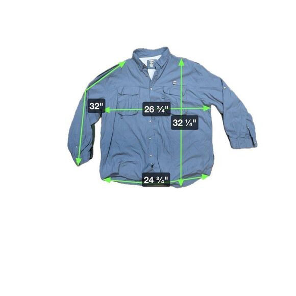 Reel Legends Blue XXL Fishing Shirt Vented Sport 2X Mens Dad Gift Sport - Picture 4 of 4